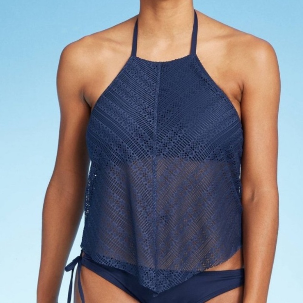 NEW! Navy Kona Sol Tankini Swim Top. Navy. Top only. Halter style.